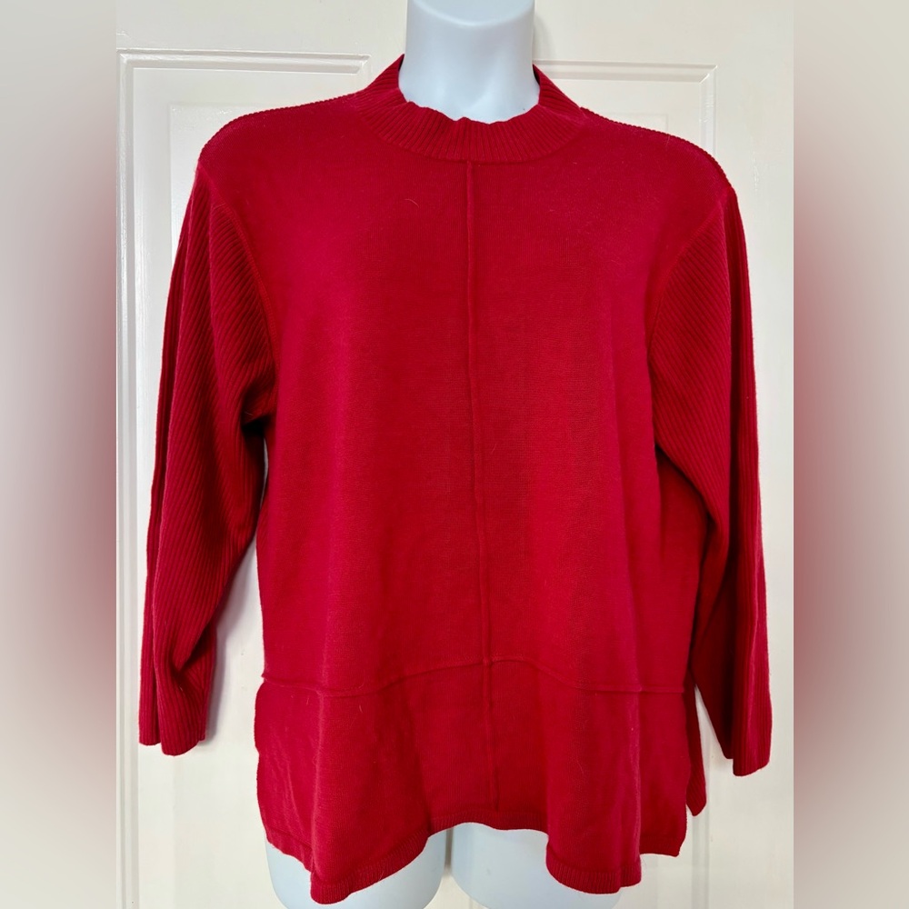 Dialogue Merino Wool Blend Red Sweater 2X
